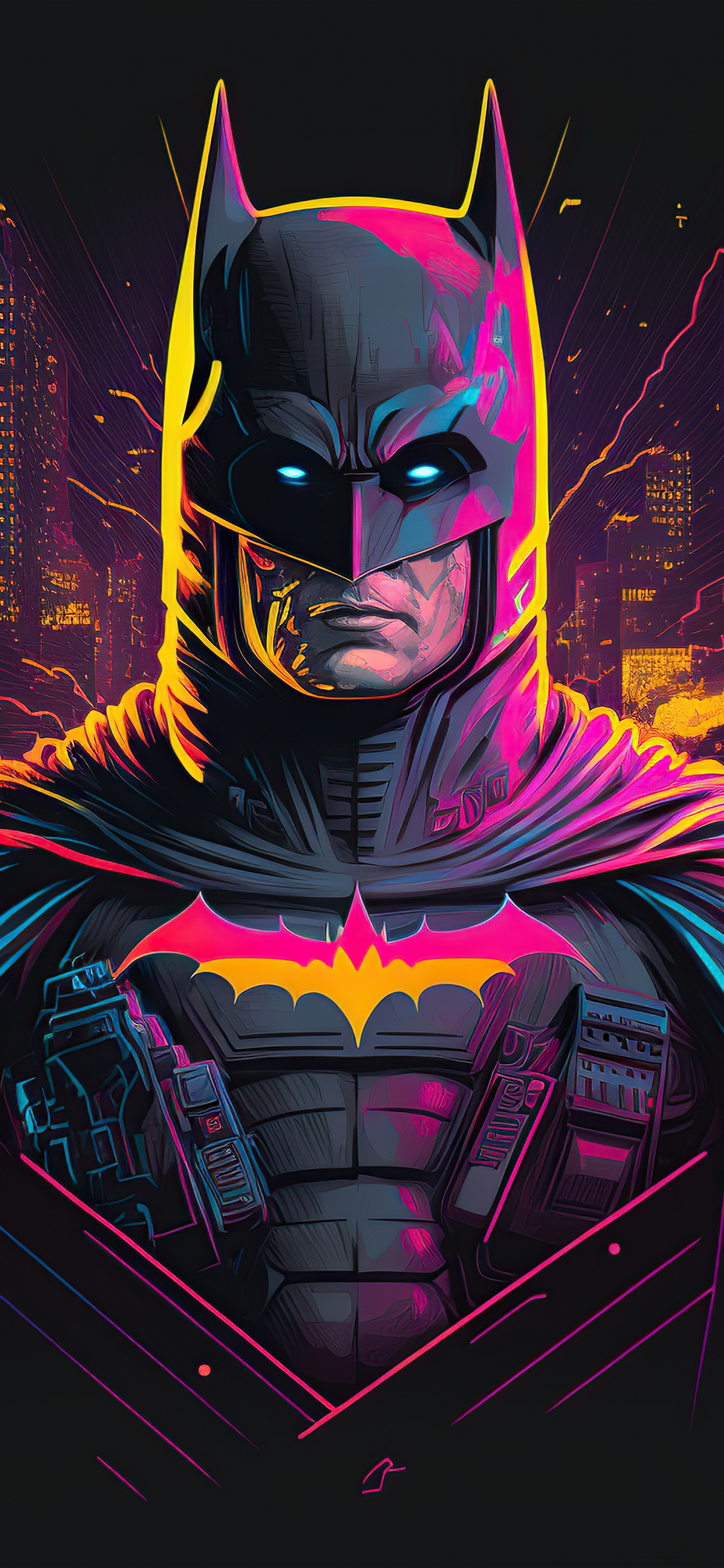 Retrofied batman, superhero, 1125x2436 wallpaper