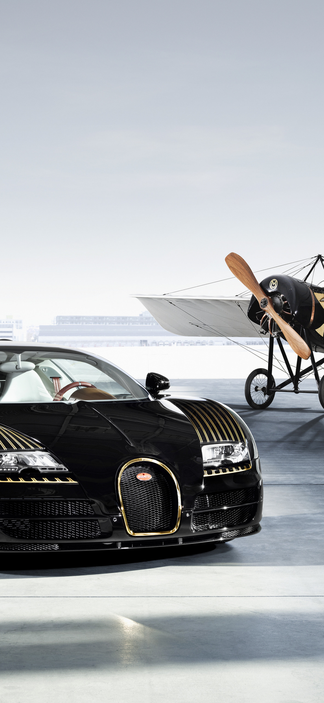 Download wallpaper 1125x2436 bugatti veyron  grand sport vitesse, black  bess, aircraft, 4k, iphone x, 1125x2436 hd background, 1004