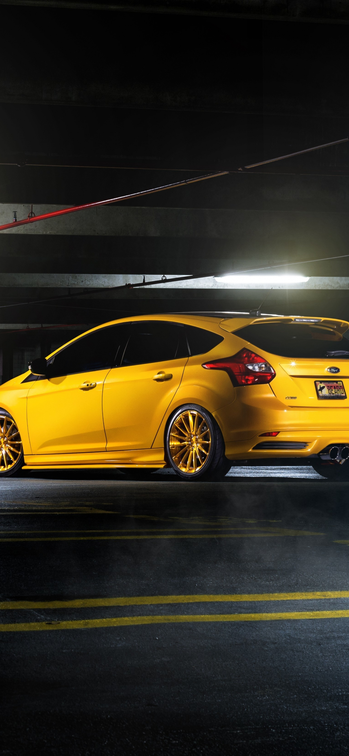Download wallpaper 1125x2436 parking lot, ford focus rs, iphone x,  1125x2436 hd background, 9191