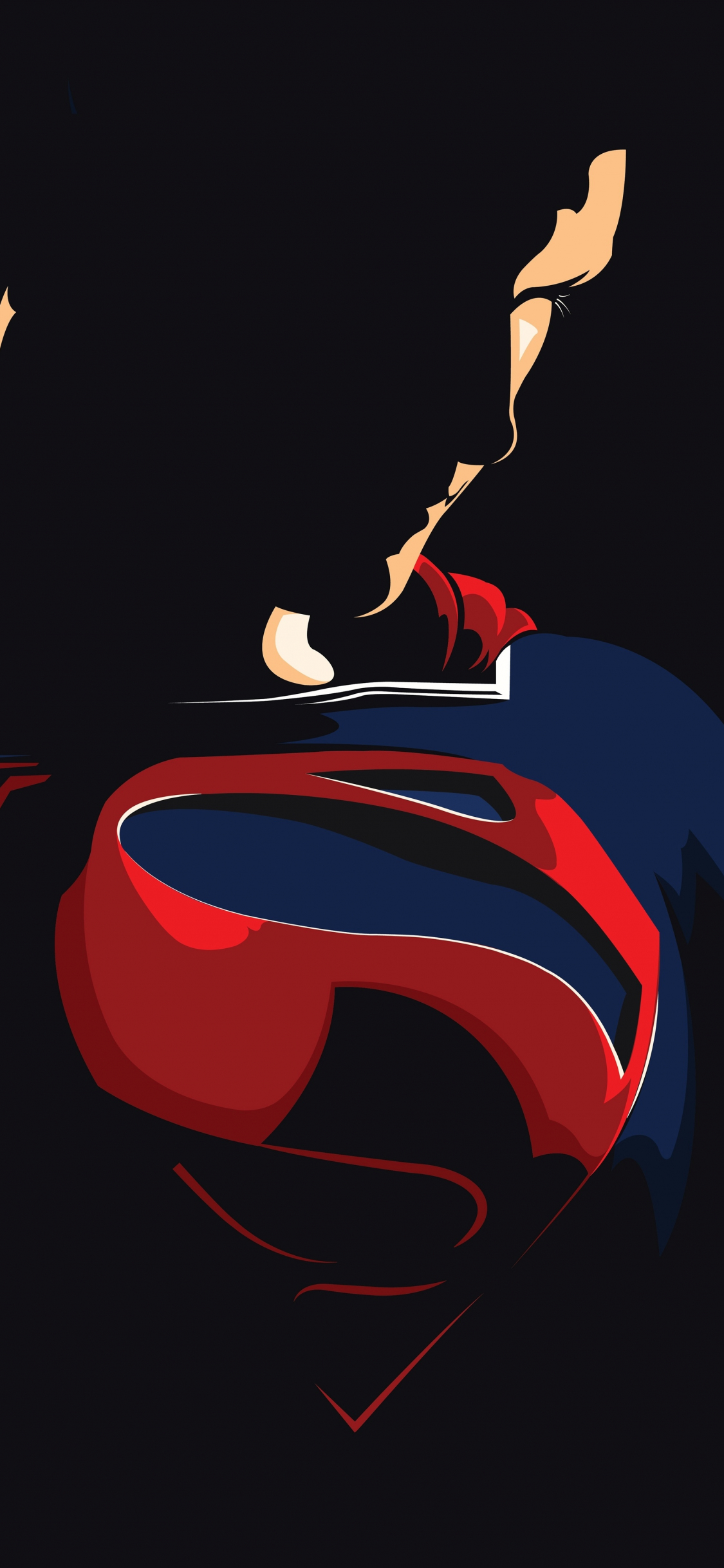 Superman, justice league, minimal and dark, dc comics, 1125x2436 wallpaper