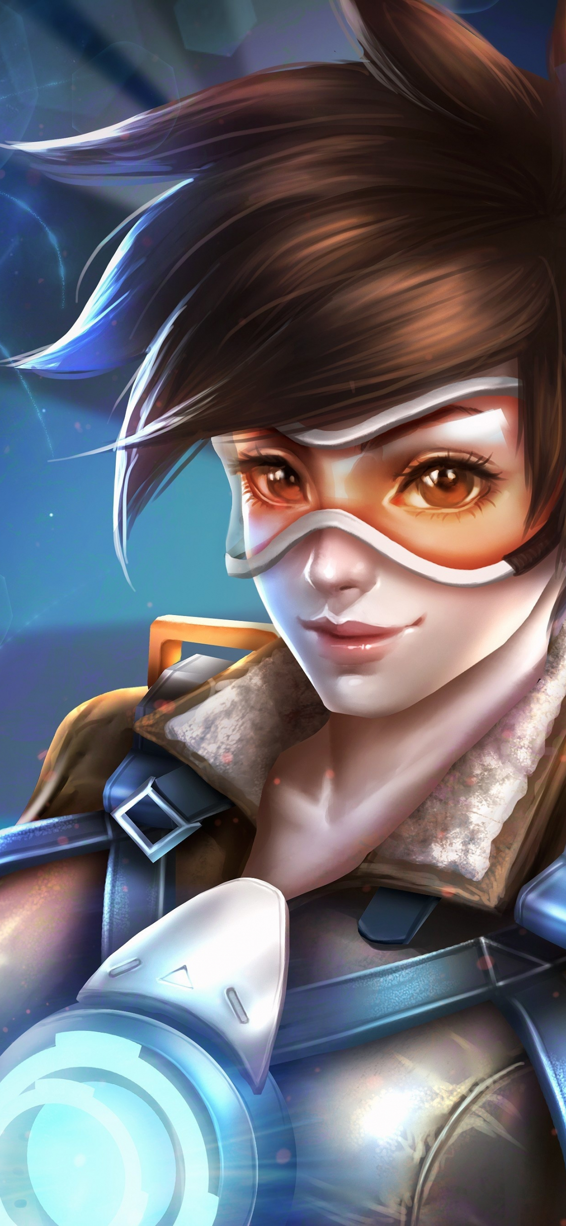 Download Wallpaper 1125x2436 Tracer, Overwatch, Game, Art, Iphone X