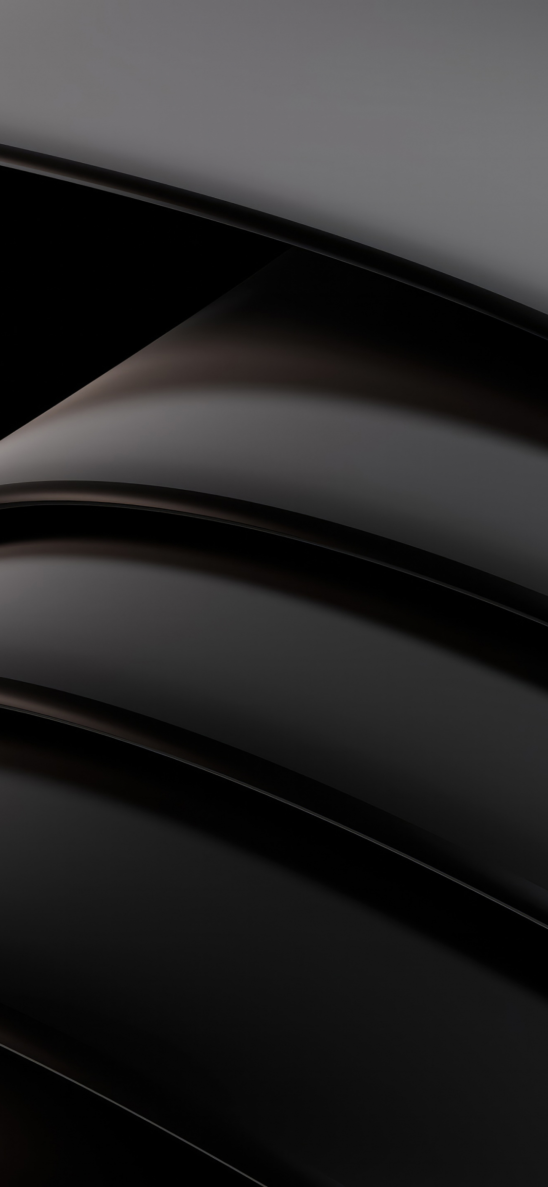 Download wallpaper 1125x2436 dark black curvy shapes, abstract, shining ...