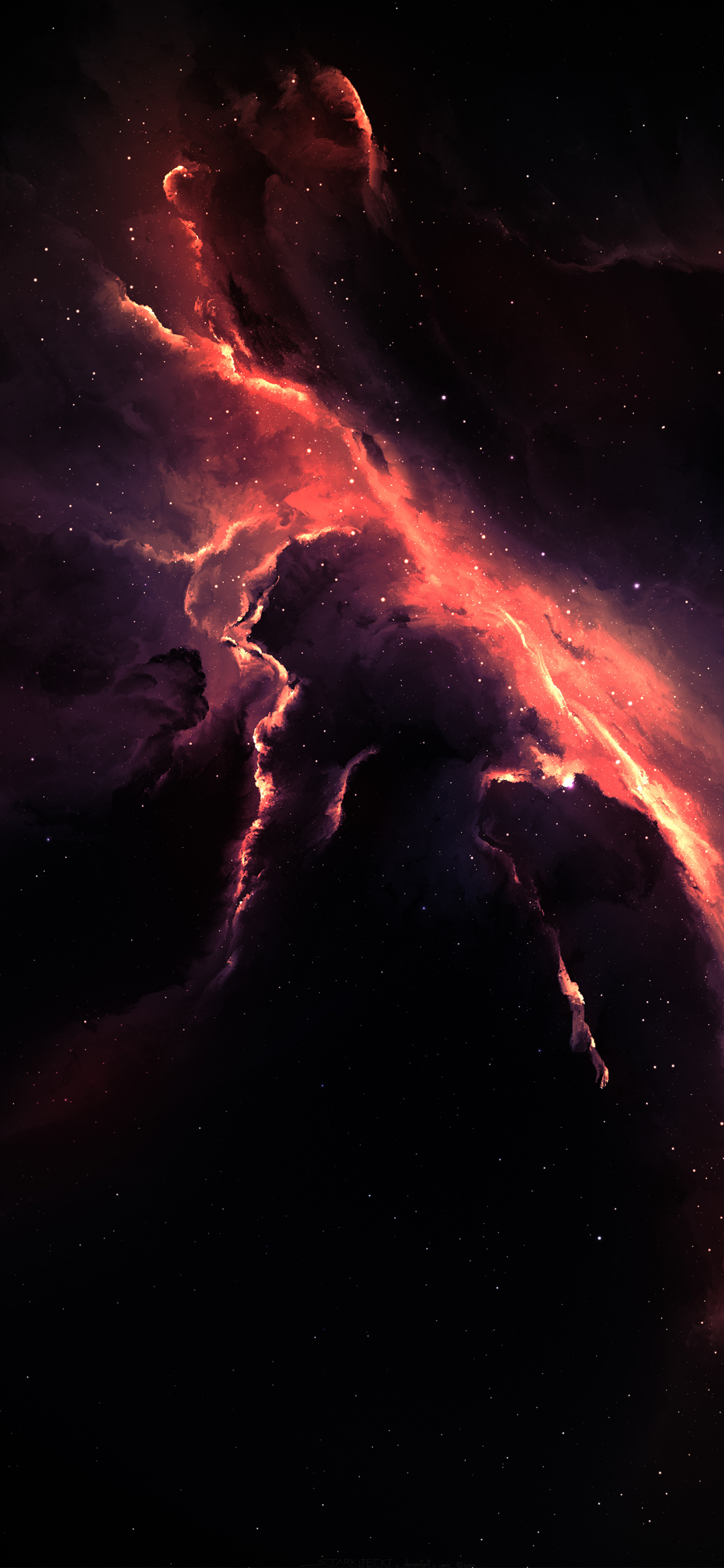 Download wallpaper 1125x2436 clouds, astronomy, galaxy, nebula, space ...