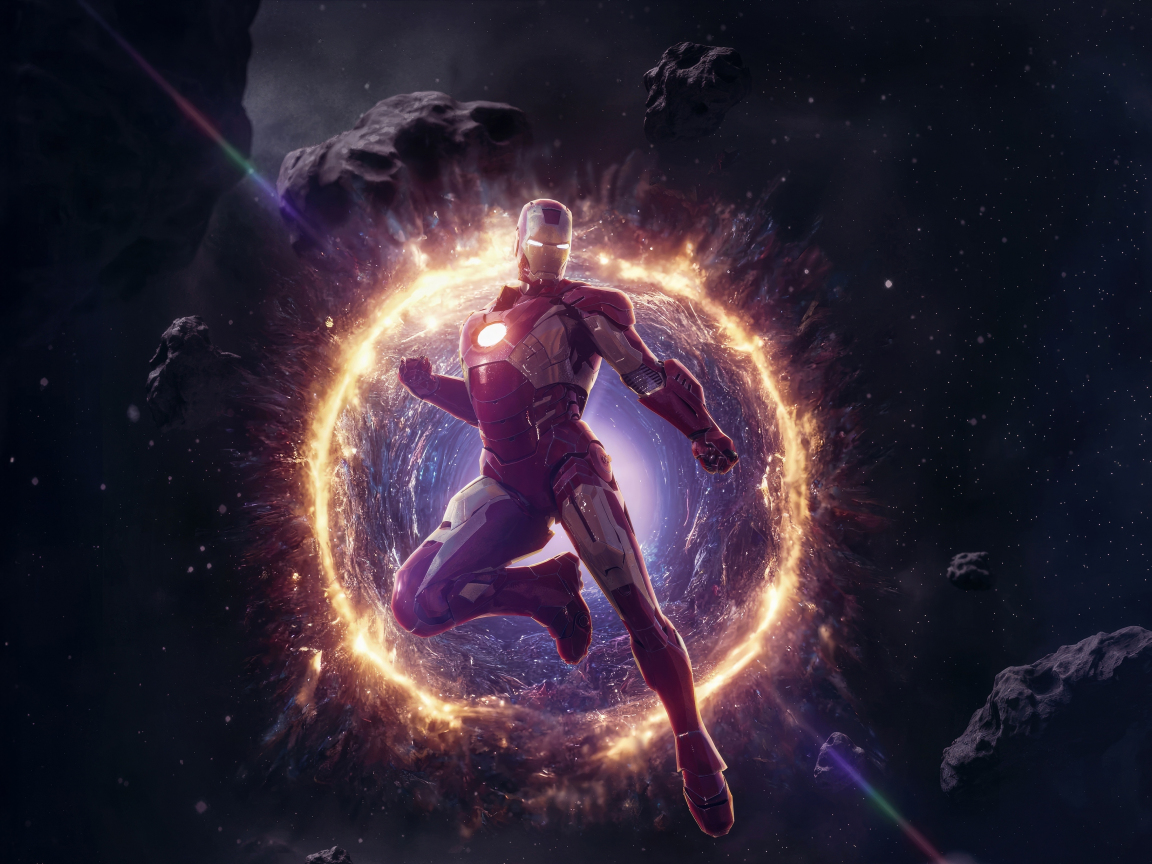 Iron man through the wormhole, space, 1152x864 wallpaper