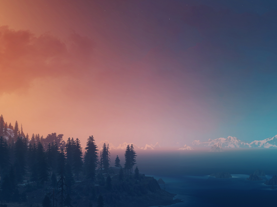 The Witcher 3: Wild Hunt, landscape, panorama, sky, 1152x864 wallpaper