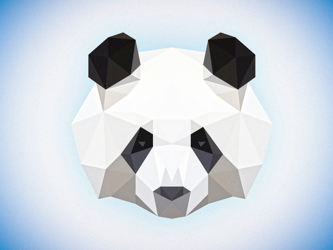 Download wallpaper 1152x864 muzzle, low poly, panda, abstract, standard ...