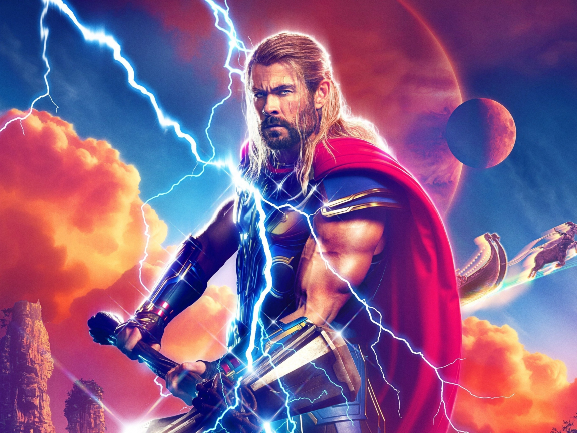 Download wallpaper 1152x864 thor: love and thunder, movie poster ...