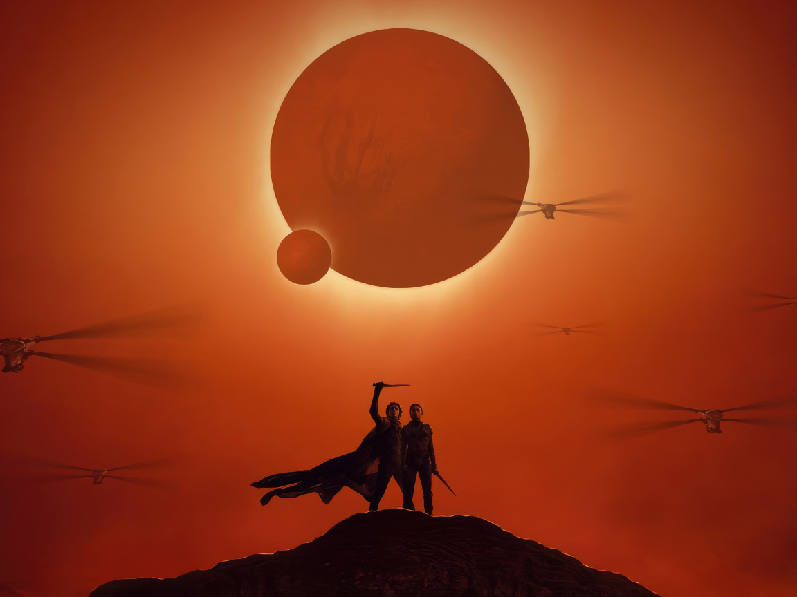 Download wallpaper 1152x864 dune part 2, minimal poster, standard 4:3 ...