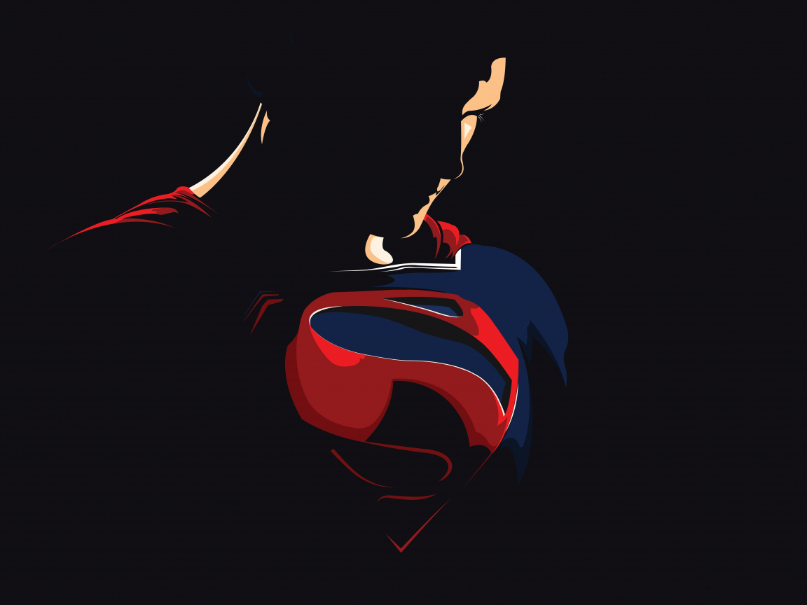 Superman, justice league, minimal and dark, dc comics, 1152x864 wallpaper