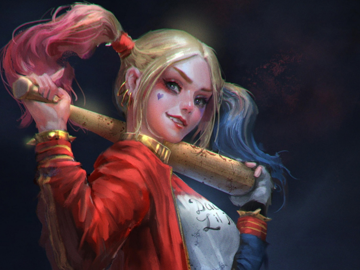 Download wallpaper 1152x864 artwork, villain, harley quinn, standard 4: ...