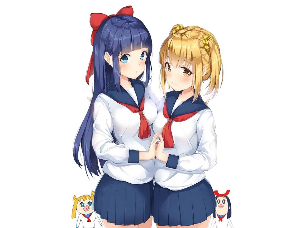 Download 1152x864 Wallpaper Beautiful Anime Girls Pop Team Epic