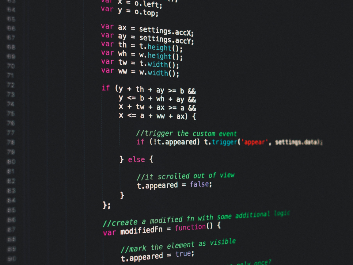 Computer screen, code, program, 1152x864 wallpaper
