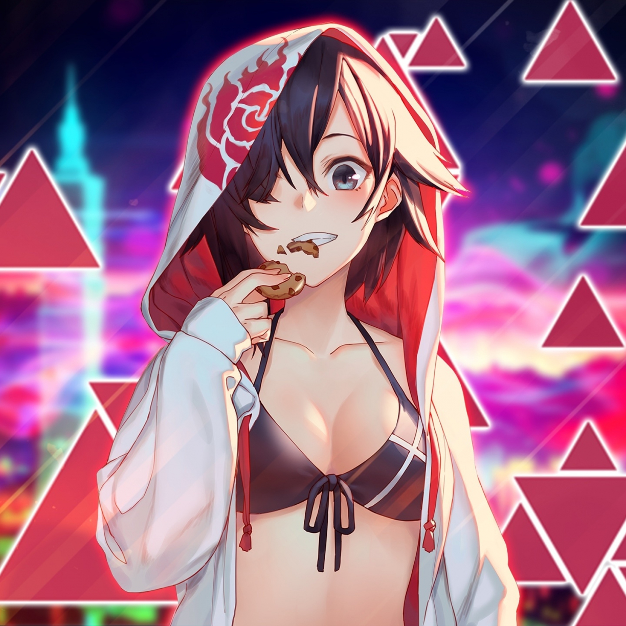 Wallpaper hot, anime girl and cookie, curious desktop wallpaper, hd image,  picture, background, 1e31d7 | wallpapersmug