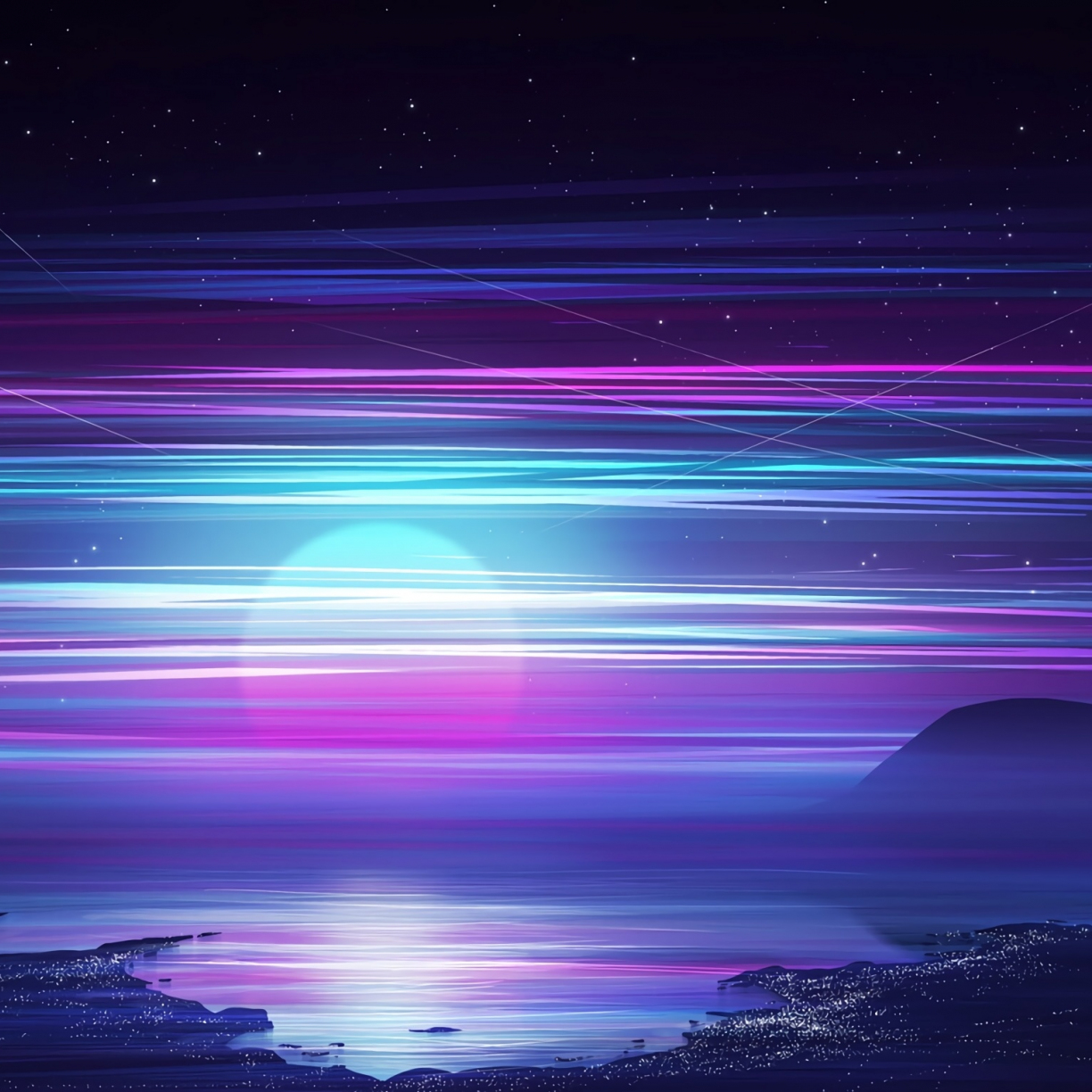 Wallpaper synthwave, sky, colorful, motion blur, night desktop ...