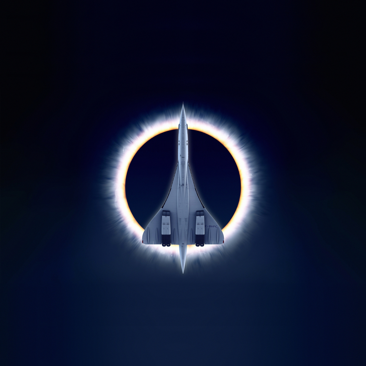 Concorde Carre, eclipse, airplane, moon, aircraft, 1224x1224 wallpaper