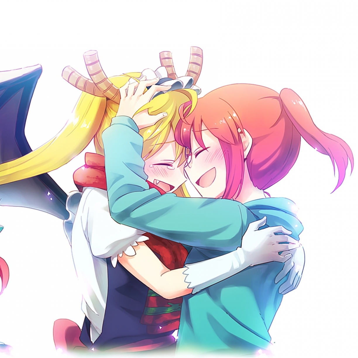 anime friendship hug