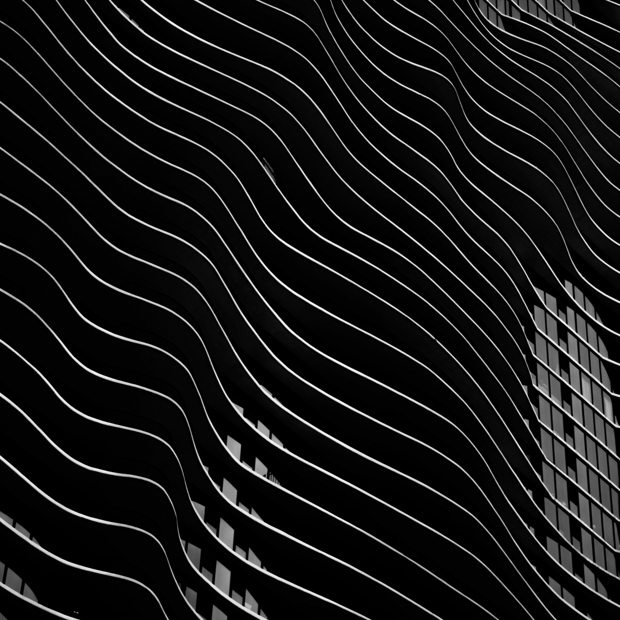 Wallpaper building, facade, curves, dark, surface desktop wallpaper, hd ...