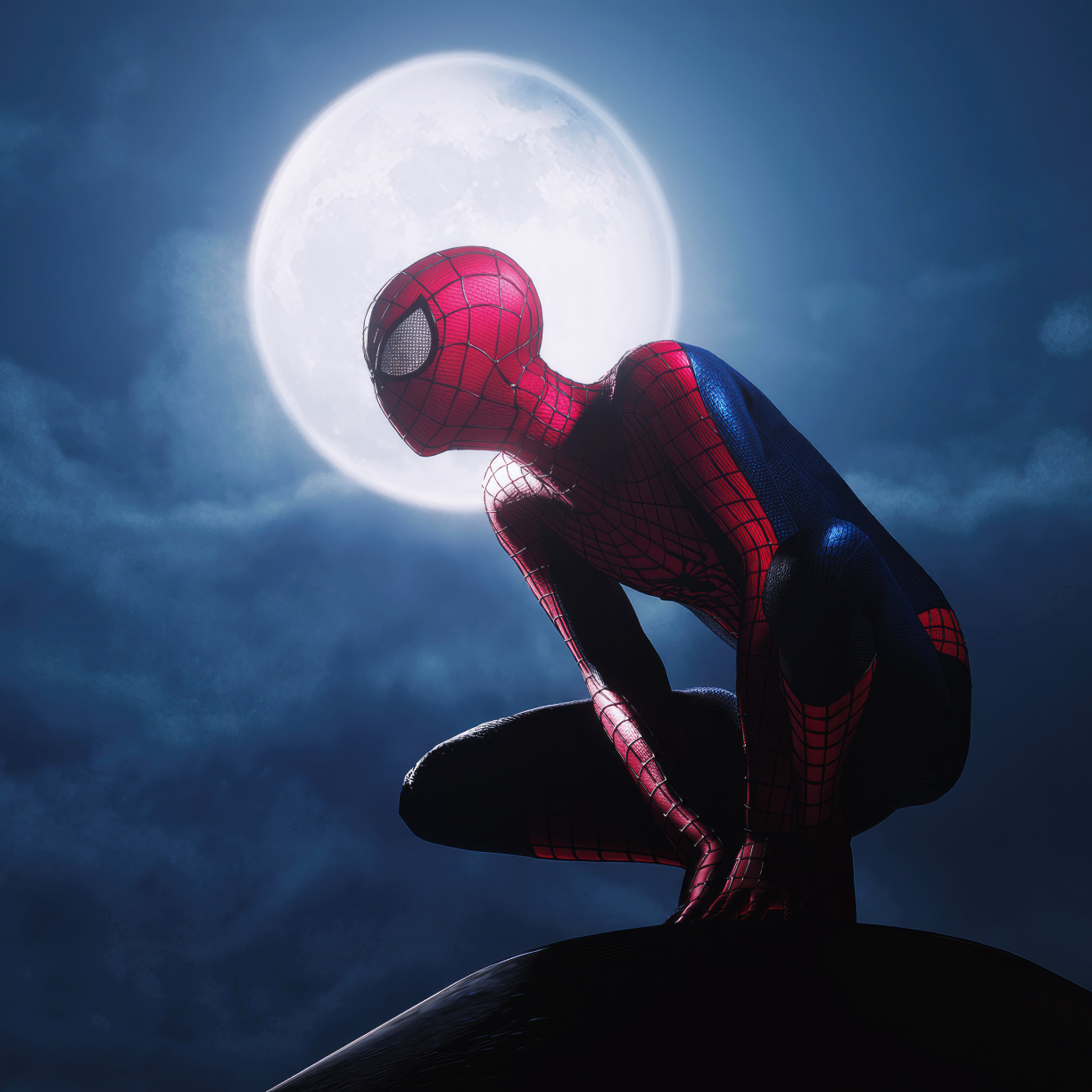 Marvel's spider-man: Remastered, moon shot, 1224x1224 wallpaper