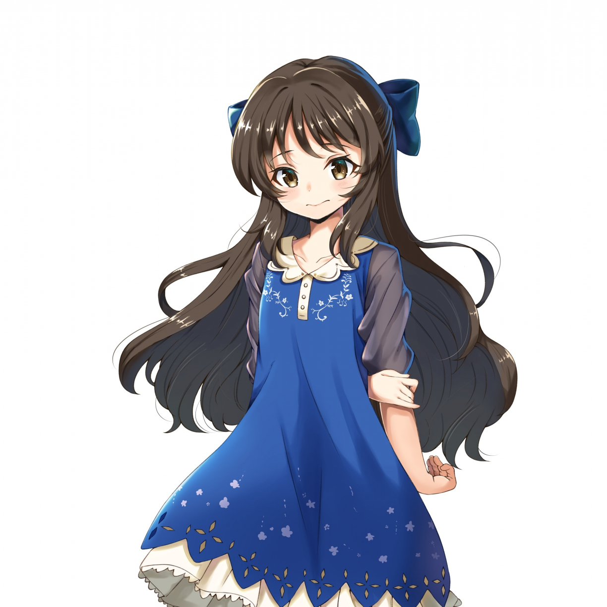 Desktop wallpaper cute, blue dress, anime girl, arisu tachibana, hd.