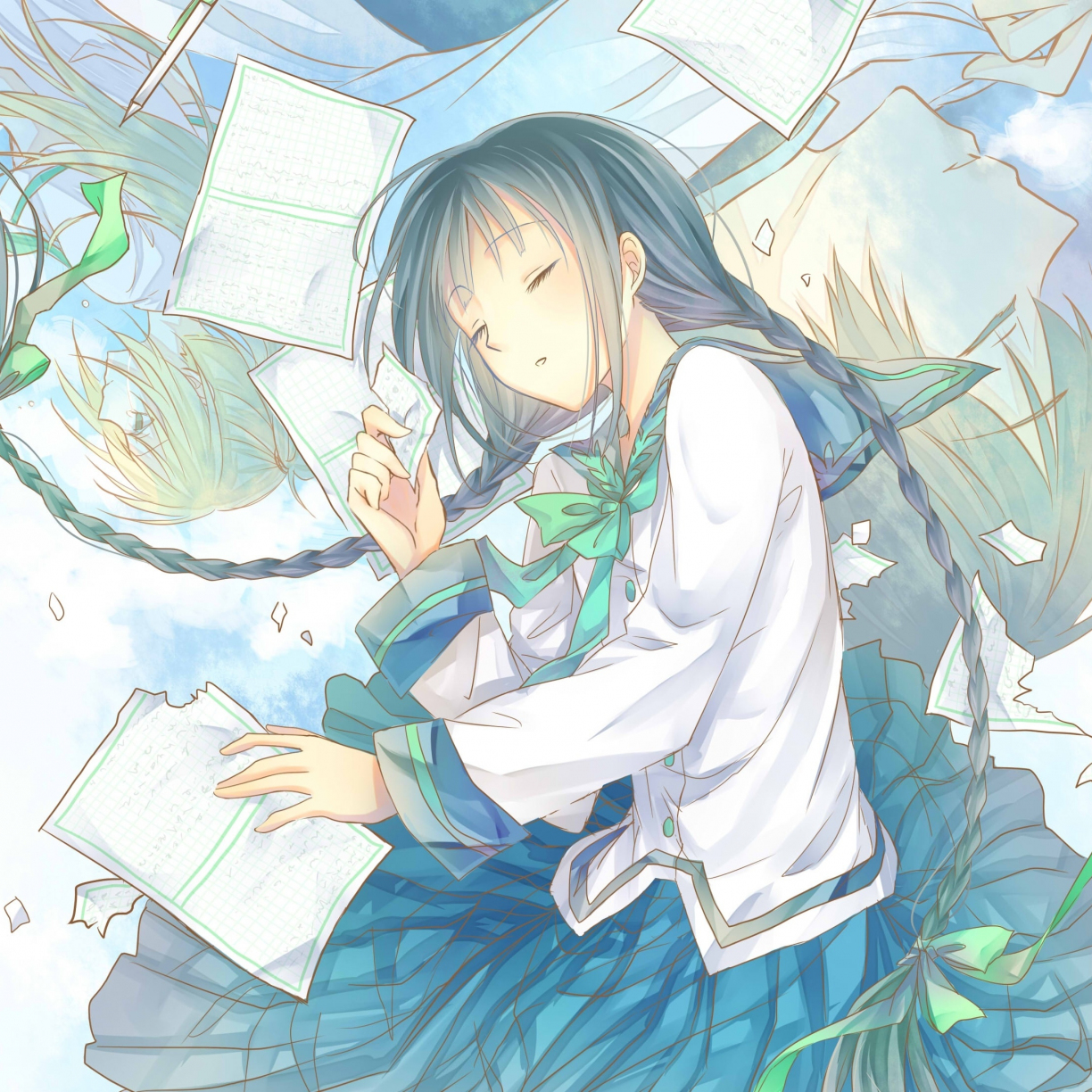 Desktop Wallpaper Sleep Cute Anime Girl Artwork Hd Image