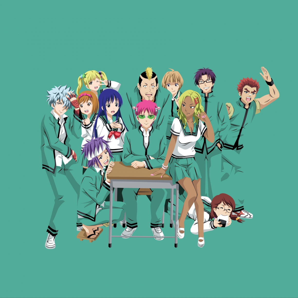 Wallpaper characters, the disastrous life of saiki k., anime, minimal  desktop wallpaper, hd image, picture, background, a4b128 | wallpapersmug