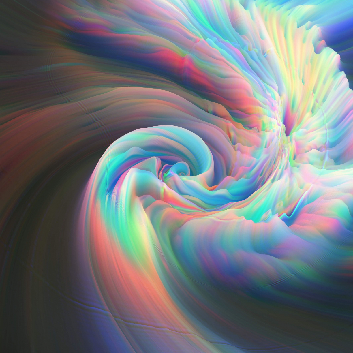 Glitch art, colorful swirl, abstraction, 1224x1224 wallpaper