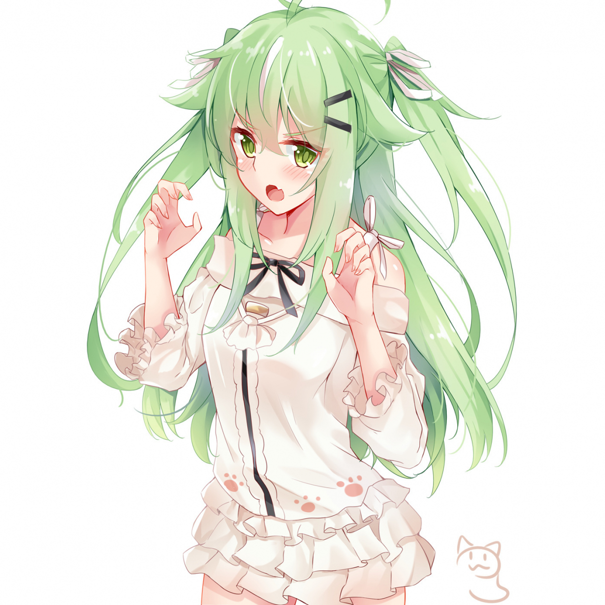 Wallpaper cute, green hair anime girl, original desktop wallpaper, hd  image, picture, background, c40a0b | wallpapersmug
