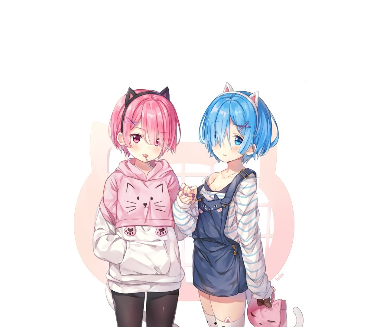 Wallpaper ram & rem, re:zero, short hair, anime girls desktop wallpaper, hd  image, picture, background, c8b1cf | wallpapersmug