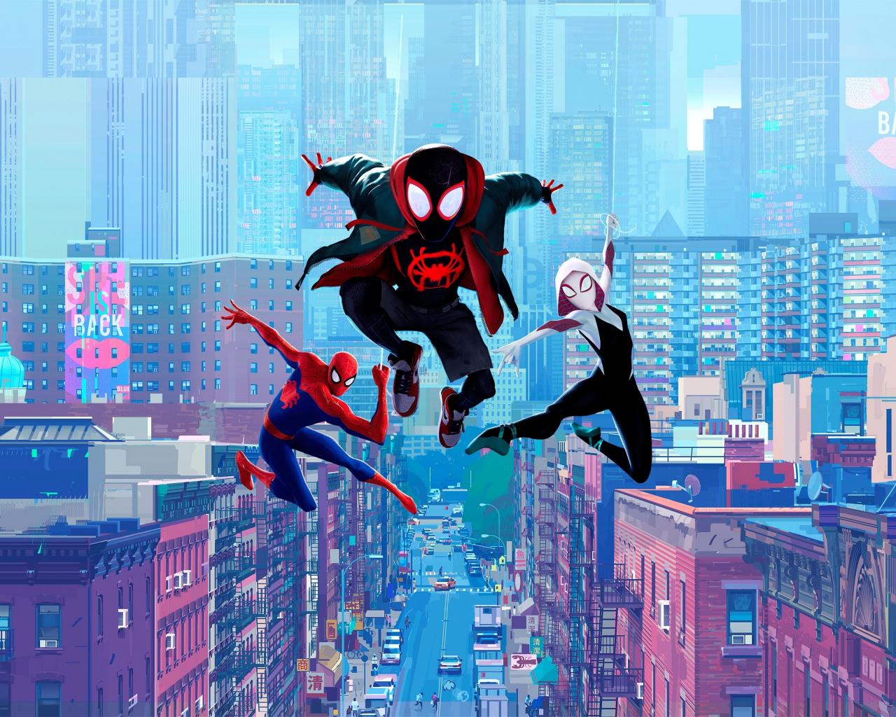 Download wallpaper 1280x1024 movie, fan art, spider-man: into the ...