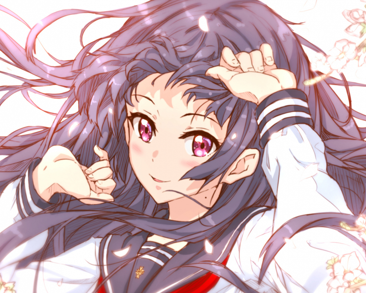 Download 1280x1024 Wallpaper Cute Eyes Long Hair Anime Girl