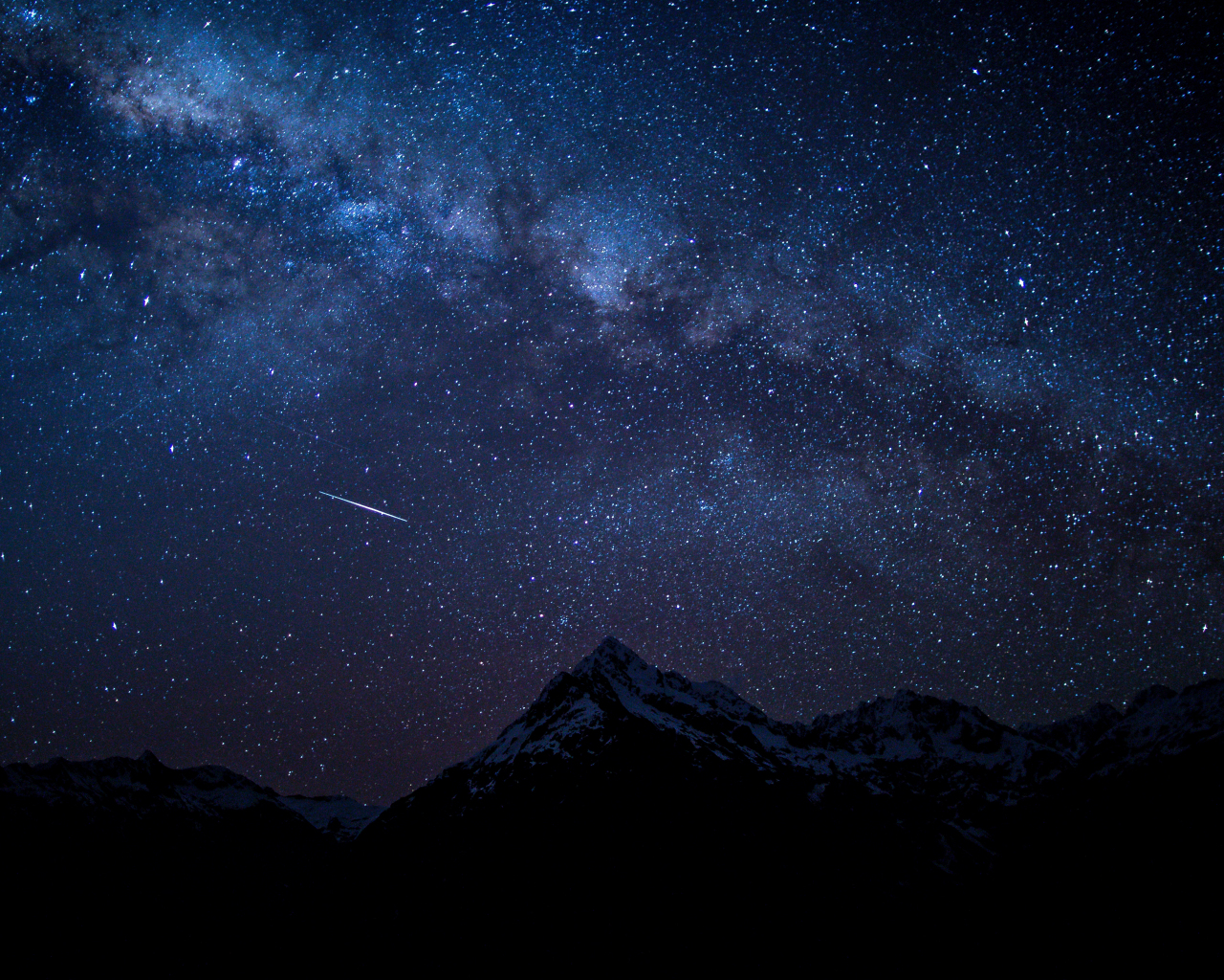 Download wallpaper 1280x1024 starry sky, night, mountains, nature ...
