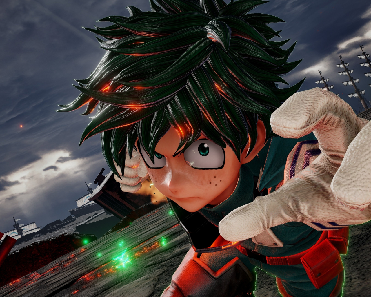 Download wallpaper 1280x1024 izuku, jump force, anime, video game, standard  5:4 fullscreen wallpaper, 1280x1024 hd background, 17723