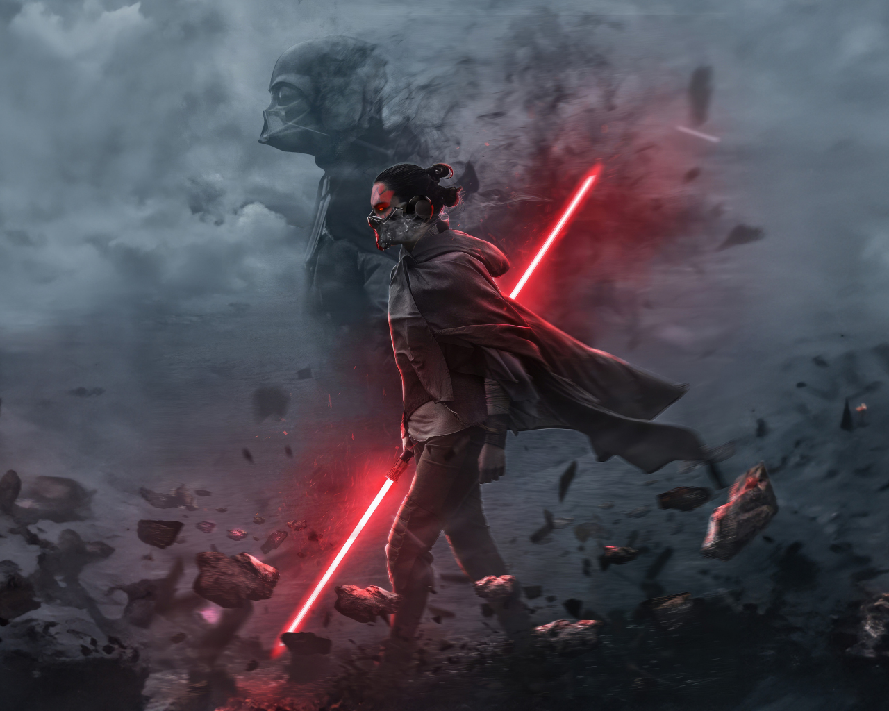 Download wallpaper 1280x1024 rey of star wars, fan art, standard 5:4 ...