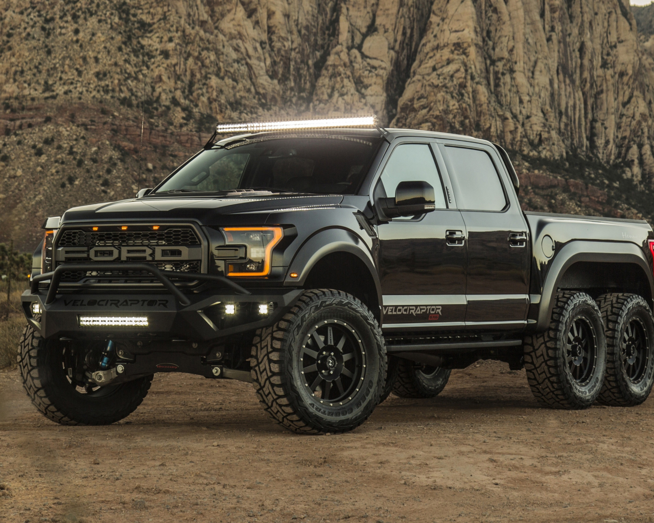 Download wallpaper 1280x1024 truck, hennessey velociraptor, black, 2018 ...