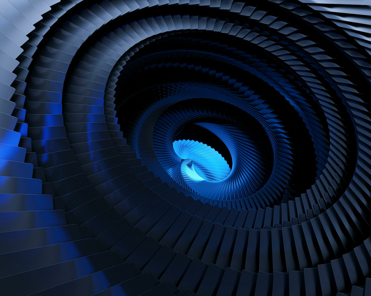 Swirl, blue focal center, abstract, 1280x1024 wallpaper