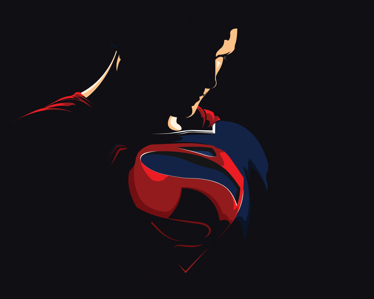 Superman, justice league, minimal and dark, dc comics, 1280x1024 wallpaper