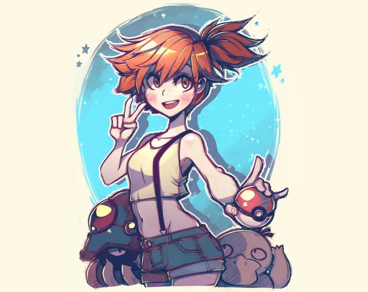 Download Wallpaper 1280x1024 Art, Misty, Pokémon, Standard 5:4 