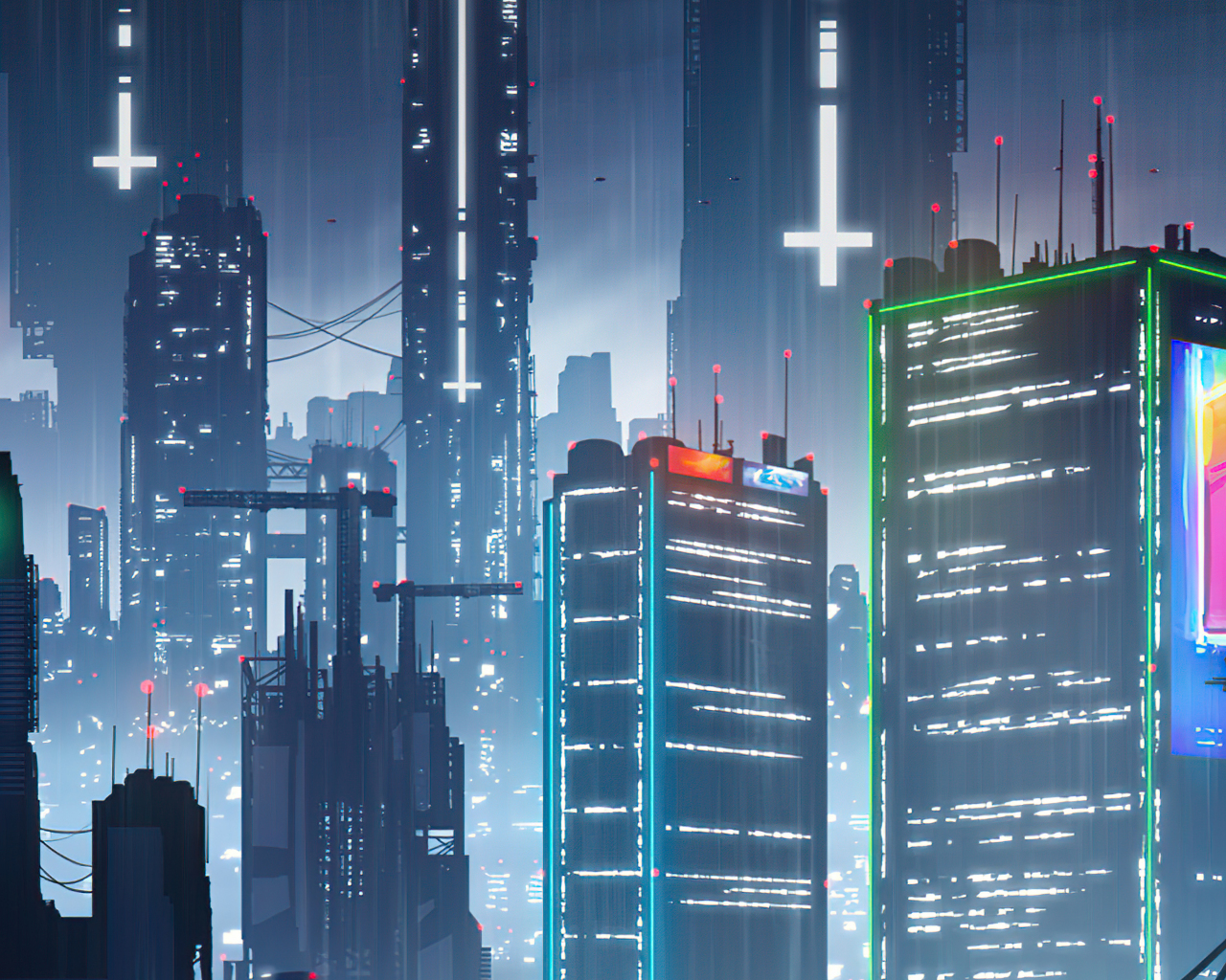 The Proximity, fantasy, cyber city, art, 1280x1024 wallpaper