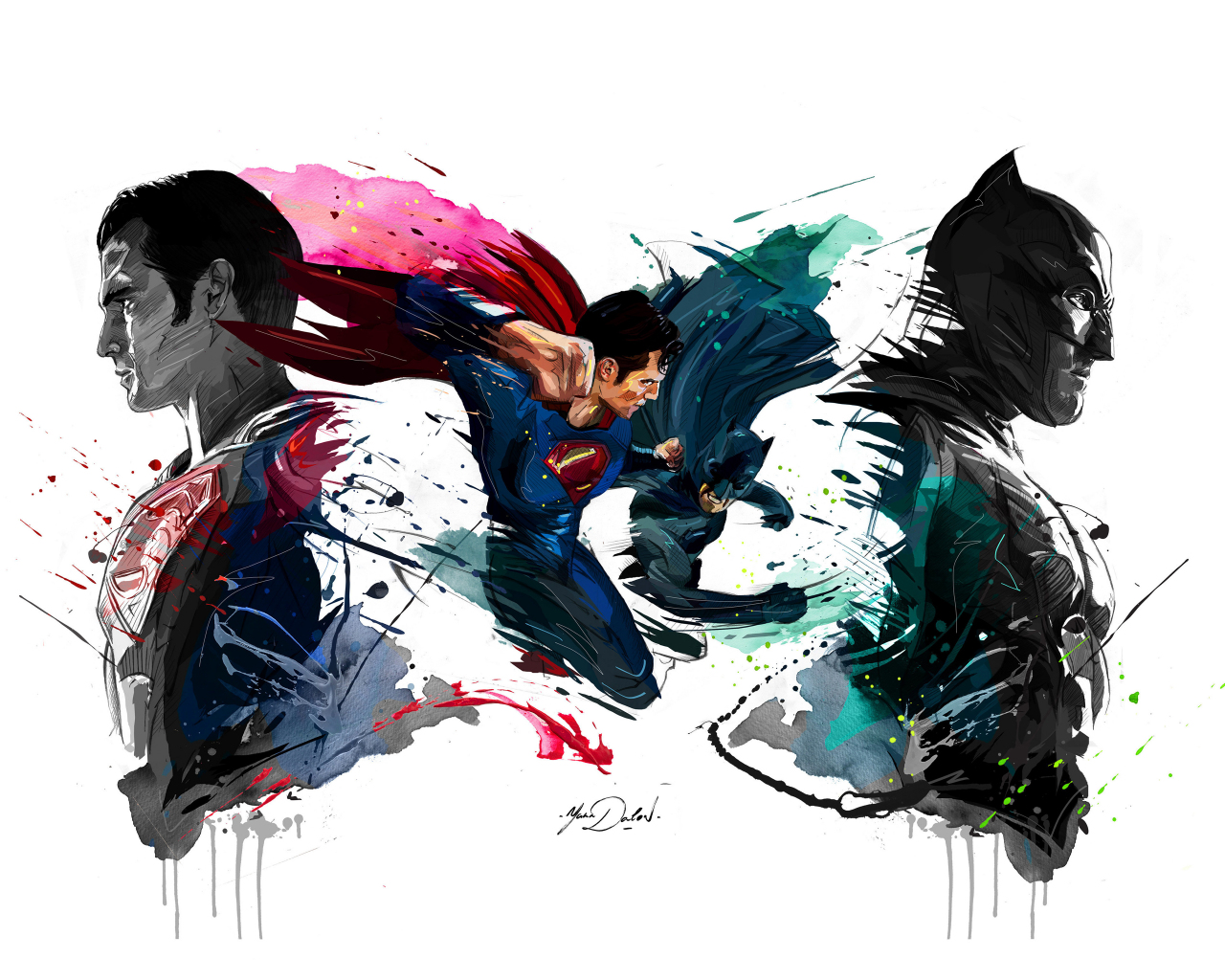 Batman vs superman, 4k, sketch artwork, 1280x1024 wallpaper