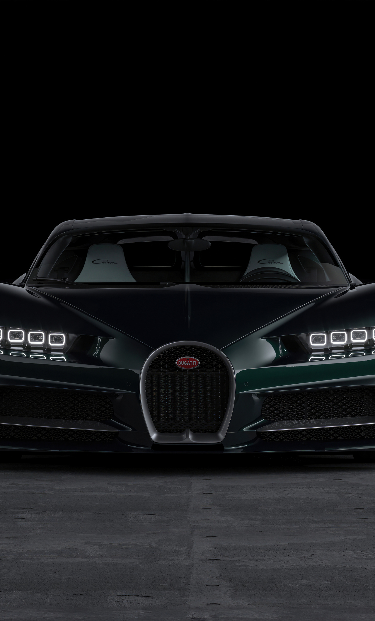 Download wallpaper 1280x2120 striking green bugatti chiron of 2023 ...