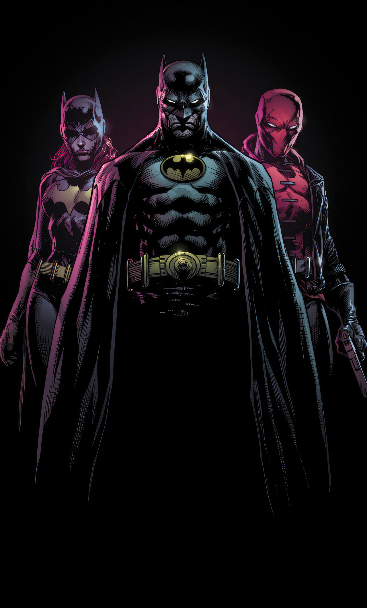 Bat-family, superhero, 1280x2120 wallpaper