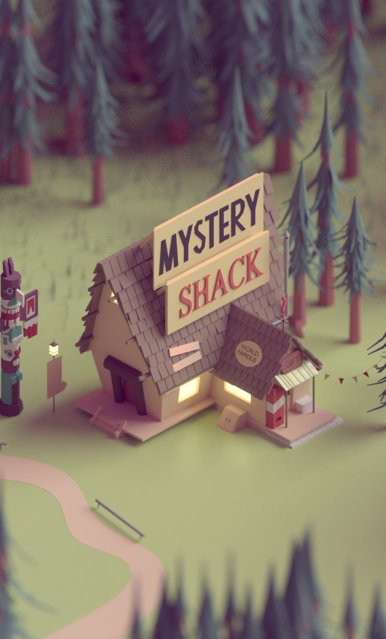 Download wallpaper 1280x2120 house, forest, tv show, gravity falls, iphone  6 plus, 1280x2120 hd background, 19354