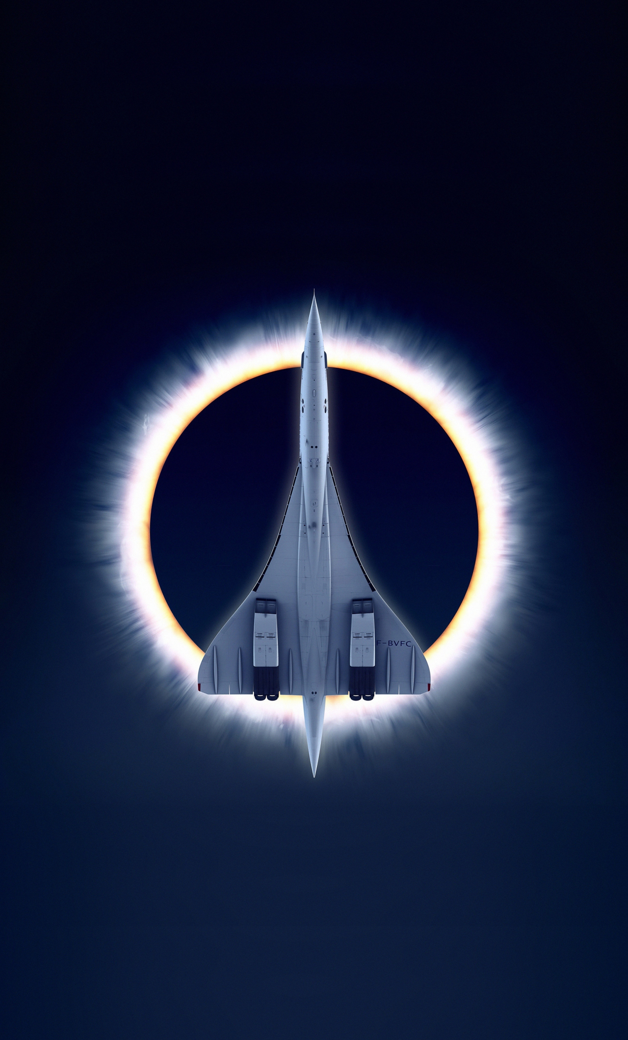 Concorde Carre, eclipse, airplane, moon, aircraft, 1280x2120 wallpaper