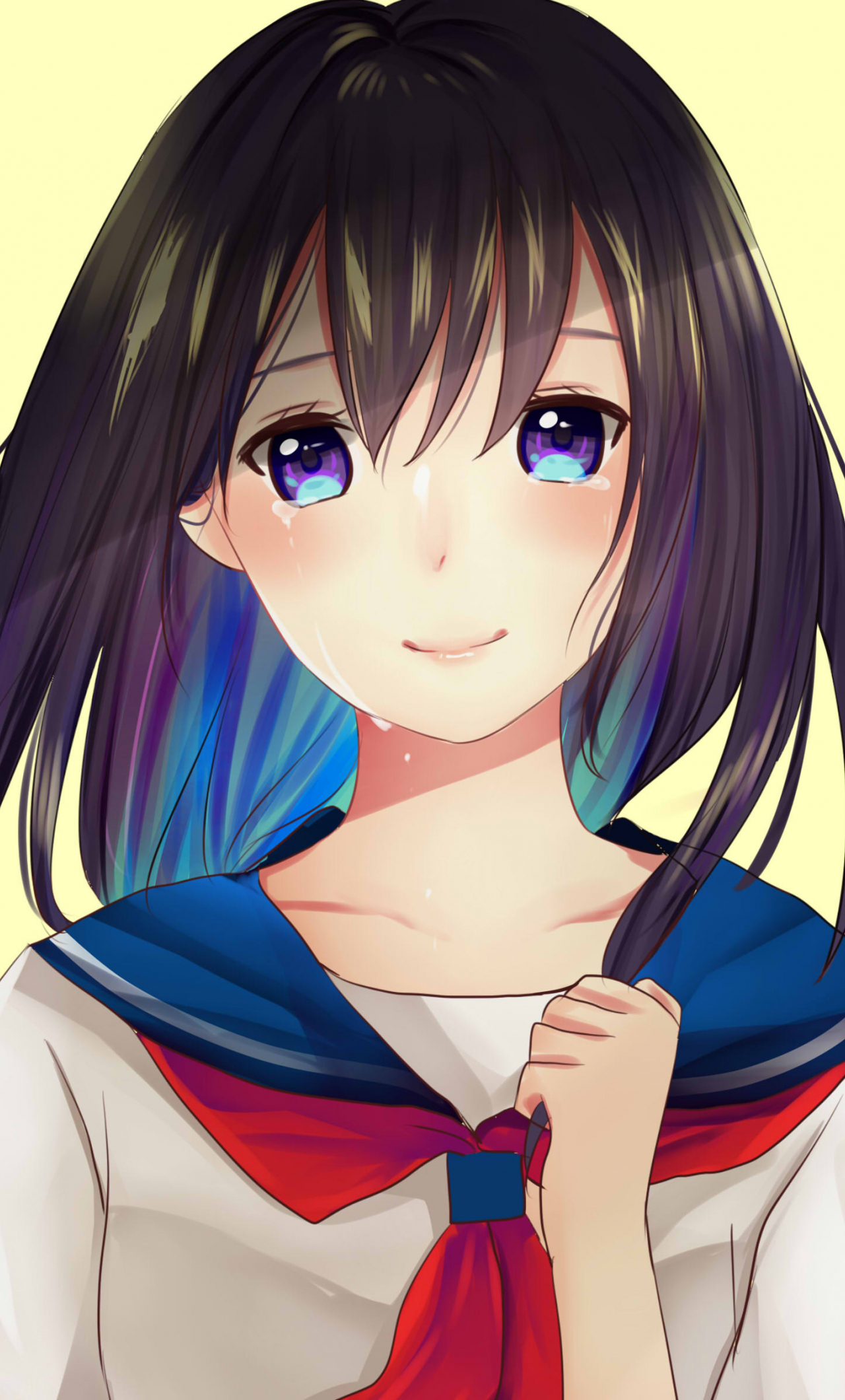 Download 1280x2120 Wallpaper Cute Anime Girl Crying School