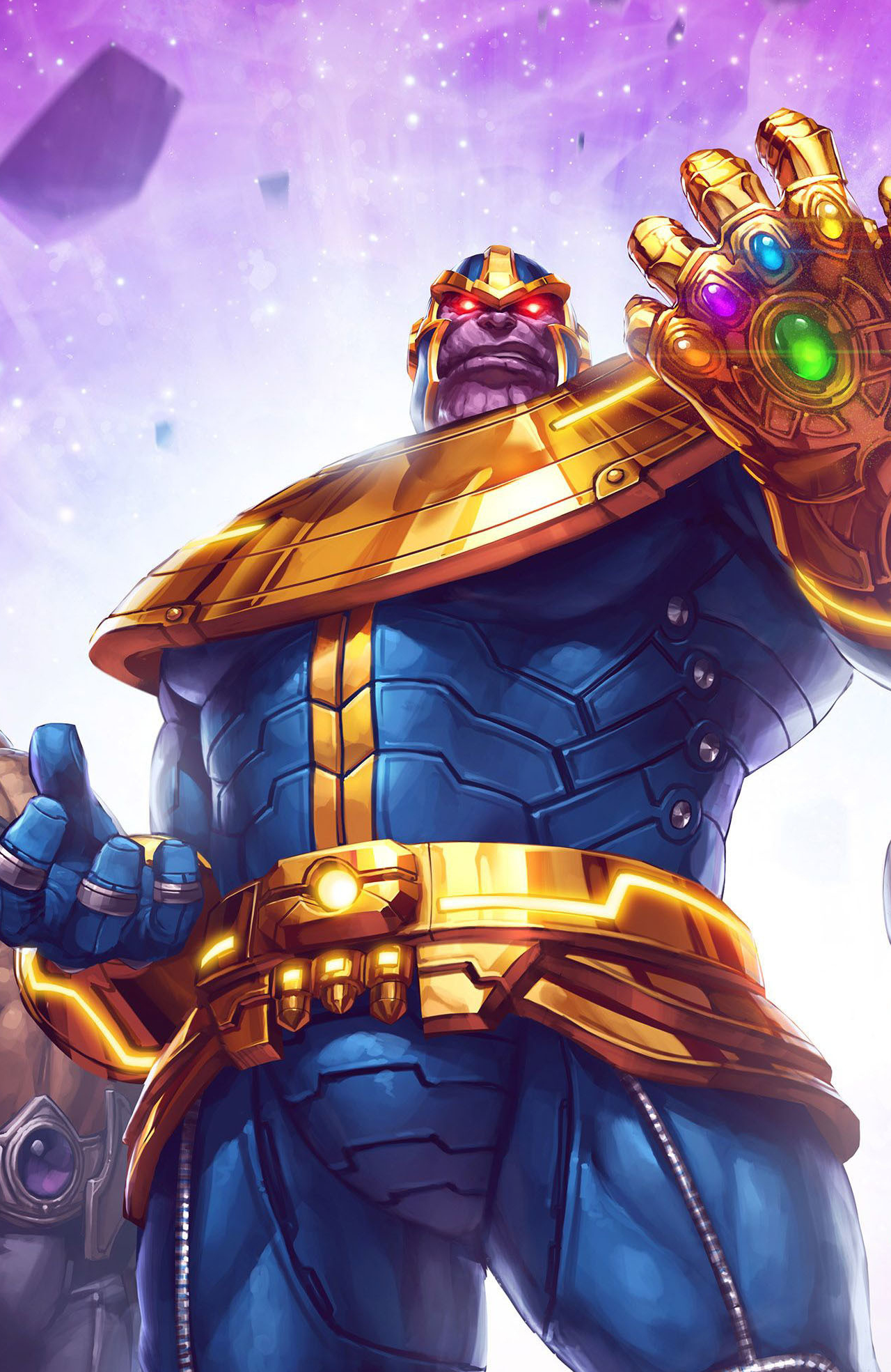 Download wallpaper 1280x2120 mobile game, thanos and his team, marvel:  contest of champions, iphone 6 plus, 1280x2120 hd background, 8350