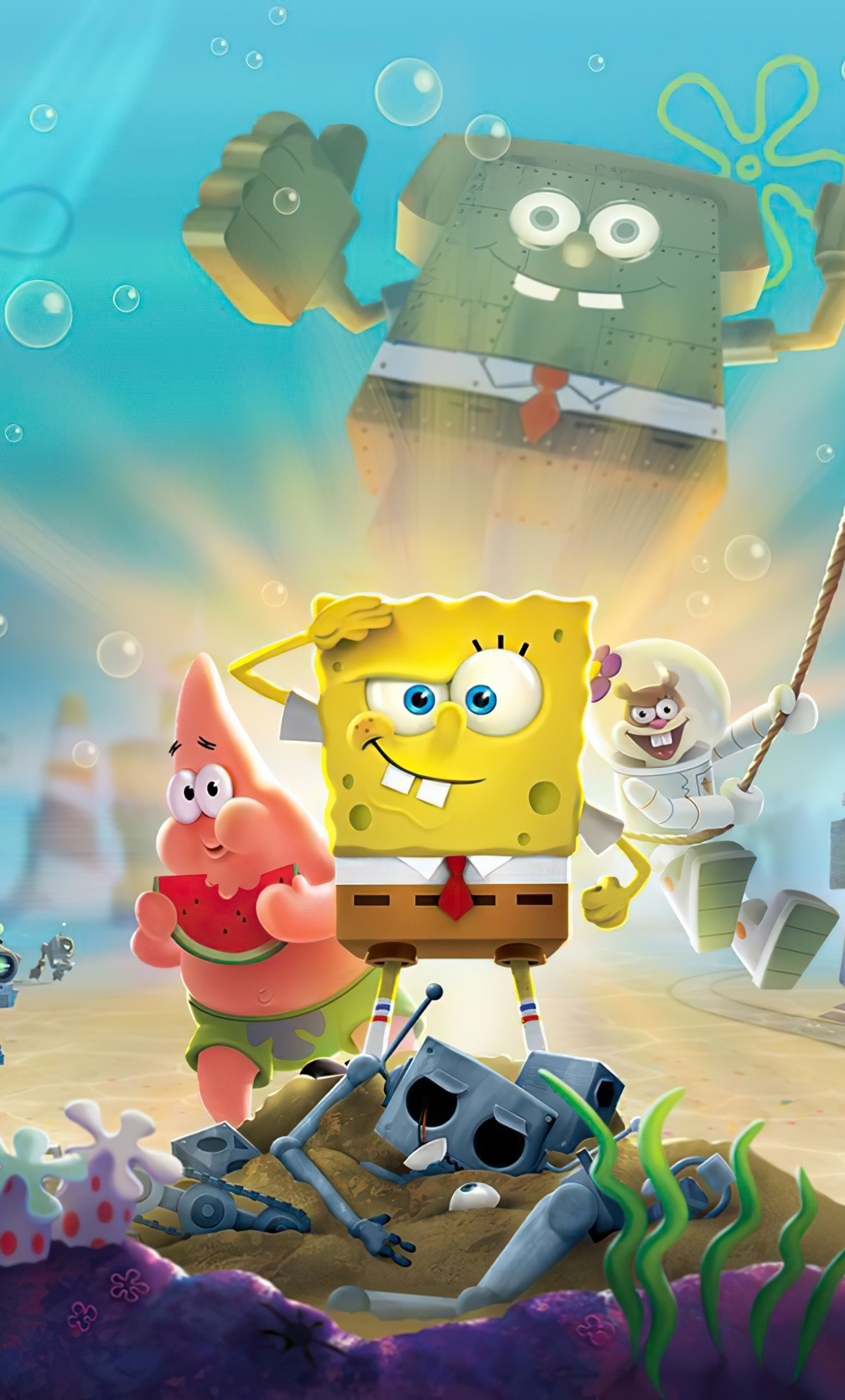 Download Spongebob Squarepants Underwater Cartoon 1280x21 Wallpaper Iphone 6 Plus 1280x21 Hd Image Background