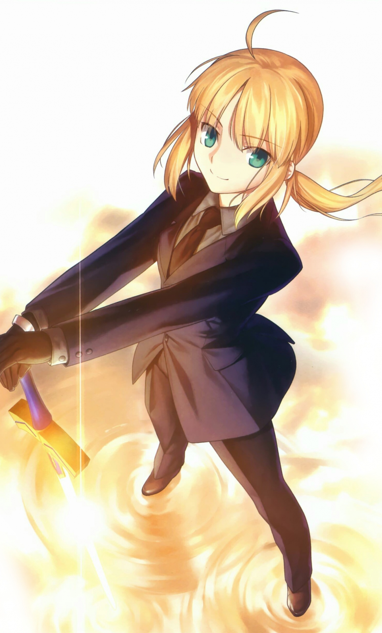 Download wallpaper 1280x2120 smile, confident, saber alter, fate series,  iphone 6 plus, 1280x2120 hd background, 8538