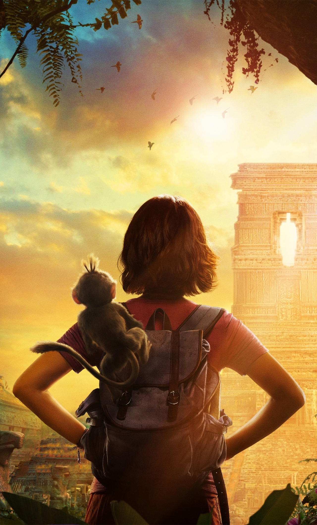 Download wallpaper 1280x2120 dora and the lost city of gold, dora and  monkey, 2019 movie, iphone 6 plus, 1280x2120 hd background, 22118