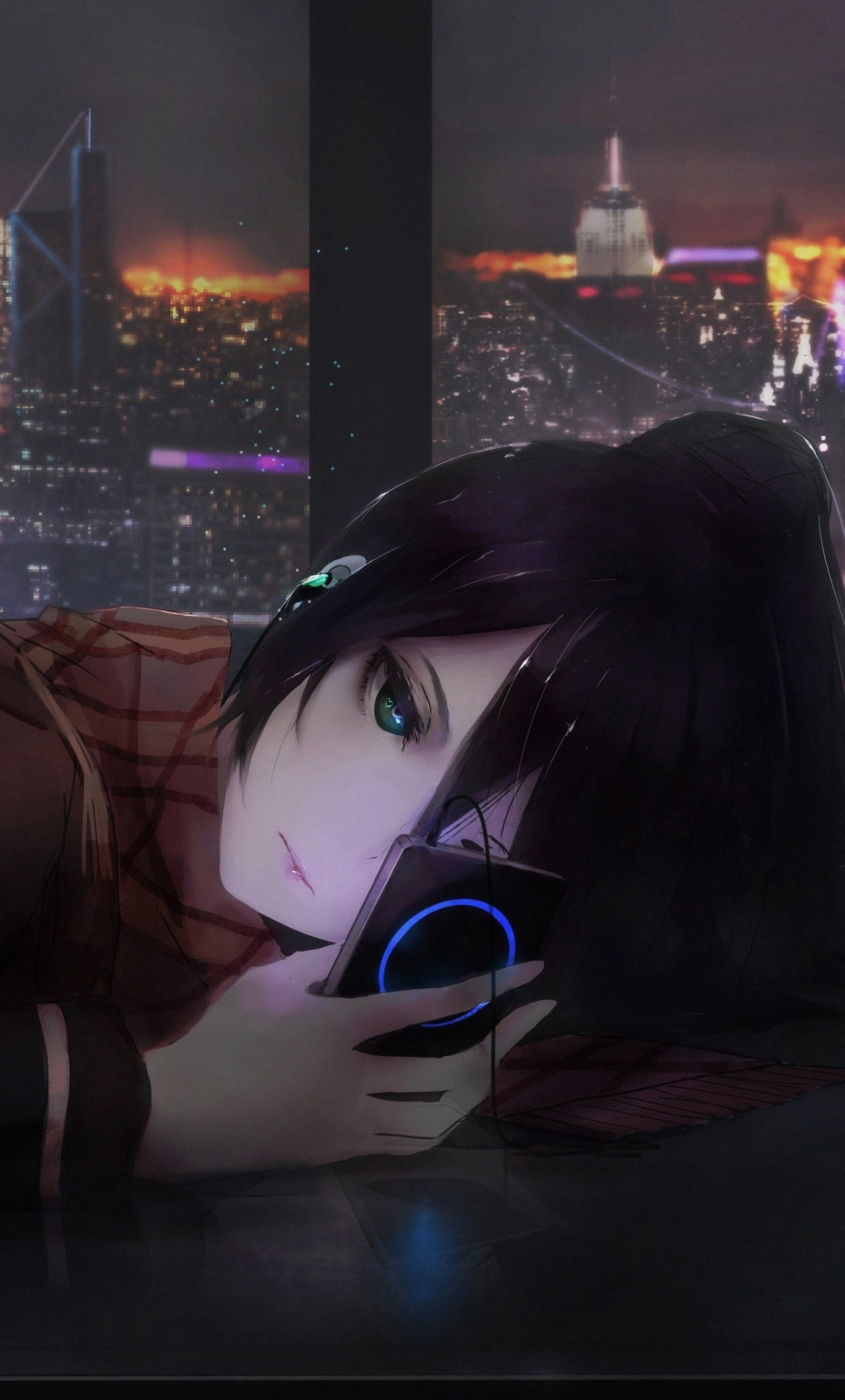 Lexica - A nerdy anime boy is using the phone scrolling in instagram , by  makoto shinkai and ghibli studio, dramatic lighting, highly detailed,  incre...
