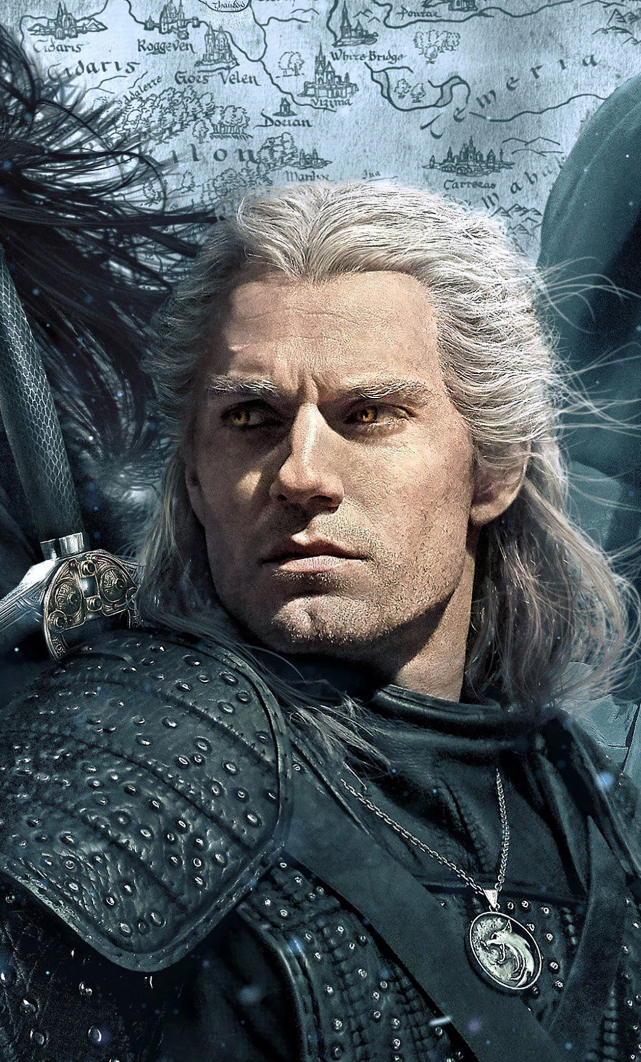 Download 1280x2120 wallpaper the witcher, tv series, lead cast, 2020